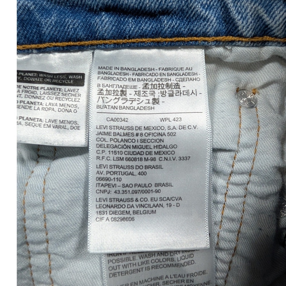 Levi's 511 Slim Jeans Mens 31x32 Light Wash Distressed Ripped Streetwear Denim - Picture 11 of 12
